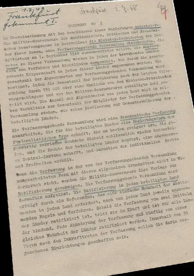 Skewed scanned historical typed document