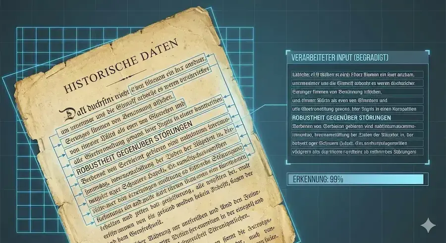 Historic document analyzed with OCR